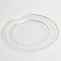 Assiettes en plastique imitation rotin élégantes de 10 pouces, assiettes réutilisables pour les fêtes, assiettes en plastique durables pour la table des événements et des fêtes