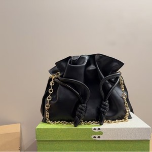 L's Relaxed Style Lucky Bag Burgundy Leather Drawstring Chain Shoulder Bag Everyday Fashion Spring 2026 - Product Image 3