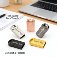 Mini clé USB en métal 2.0 1 Go 2 Go 4 Go, clé USB en métal avec logo personnalisé pour cadeau d'entreprise