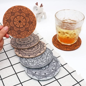 Sous-verres ronds en <span class=keywords><strong>feutre</strong></span> absorbant la chaleur, imprimés, personnalisés, pour boissons, verres à vin, tasses à thé, tasses à café - Product Image 4