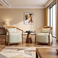 Canapé simple en bois massif de luxe léger Lovein, combinaison de deux chaises, meubles de maison, salon, hall d'hôtel, entreprise