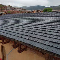 Tuiles de toiture en bois composite Sangobuild, matériau de toiture durable en cèdre synthétique recyclé pour villa