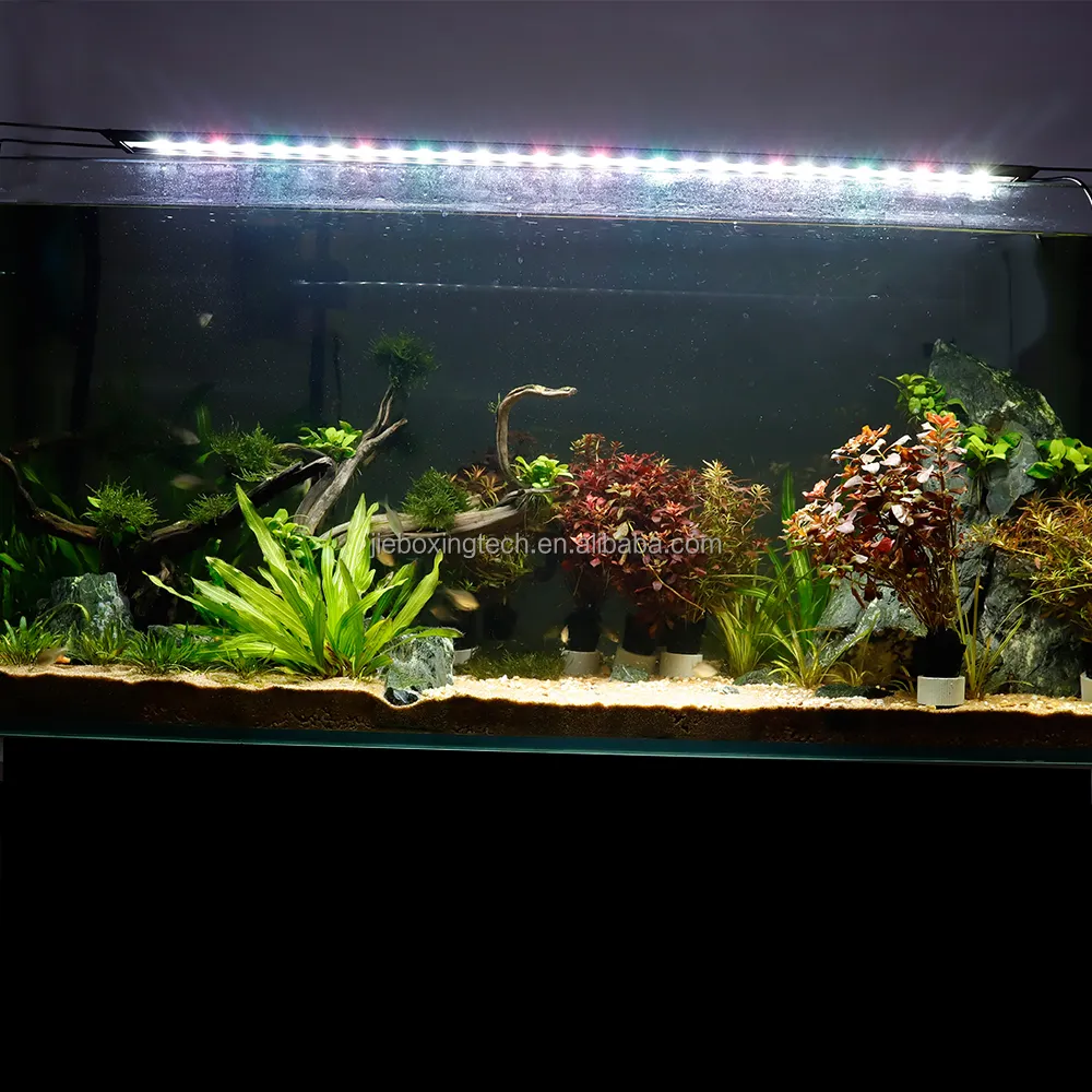 Aquarium-Lichter Vollspektrum-Fisch-Tanklicht für 13"~53" Tanks Aquarium-LED-Lichthelligkeit 3-farben- und Timerfunktion einstellen