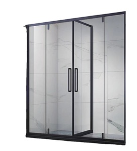 Mampara <span class=keywords><strong>de</strong></span> <span class=keywords><strong>Baño</strong></span> Negra sin Marco <span class=keywords><strong>de</strong></span> <span class=keywords><strong>Diseño</strong></span> Personalizado <span class=keywords><strong>de</strong></span> 10 mm, Puertas Corredizas Dobles <span class=keywords><strong>de</strong></span> Vidrio <span class=keywords><strong>para</strong></span> Ducha - Product Image 4