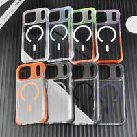 Nouvelle coque de téléphone magnétique avec airbag aux quatre coins, couleur dégradée, en PC+TPU+TPE pour iPhone 17 Pro Max