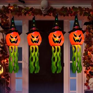 Lámpara decorativa LED de Halloween con forma de sombrero de bruja y calabaza, ambiente festivo, adecuada para fiestas y decoraciones de casas embrujadas - Product Image 3