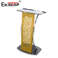 Ekintop Nuevo Diseño de Muebles para Escuela y Oficina, Atril de Vidrio y Hierro para Iglesia, Boda, Conferencias, Púlpito, Podio