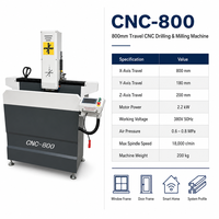 Machine de perçage et de fraisage verticale CNC pour profilés aluminium 800 mm, 3 axes, perçage 3 faces, 18 000 tr/min, haute rigidité pour fenêtres et portes intelligentes