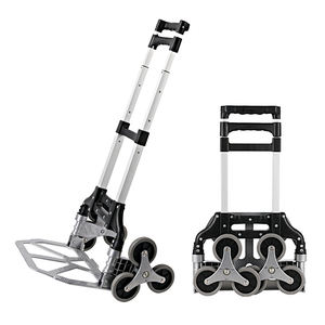 50-70kgs Middelzware Opvouwbare Handkar Zilveren Blikje Opvouwbare Duwwagen Met Lichte Lading Vouwwagen Rubber 1 Set - Product Image 1