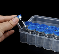 Vente en gros de boîtes de flacons transparents en PP étanches et antichoc de 2 ml/3 ml/5 ml/10 ml, lot de 10, pour le stockage