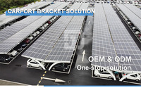 Conception OEM d'usine cadre d'abri d'auto solaire en acier galvanisé système de montage solaire de voiture de stationnement solaire
