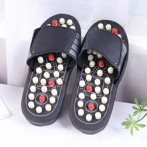 Chaussons <span class=keywords><strong>de</strong></span> massage rotatifs <span class=keywords><strong>Tai</strong></span> <span class=keywords><strong>Chi</strong></span> avec billes en plastique réglables et picots pour la stimulation des points réflexes des pieds - Product Image 2
