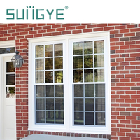SUNGYE Ventana de marco resistente de estilo americano Ventanas de bloqueo de metal de vidrio templado doble con función de desplazamiento