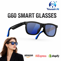 Lunettes électrochromiques polarisées, double haut-parleur, batterie 100 mAh, embouts de branches en silicone antidérapants, chargement magnétique