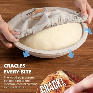 Juego <span class=keywords><strong>de</strong></span> 2 cestas <span class=keywords><strong>de</strong></span> fermentación <span class=keywords><strong>de</strong></span> pan <span class=keywords><strong>de</strong></span> <span class=keywords><strong>pulpa</strong></span> <span class=keywords><strong>de</strong></span> <span class=keywords><strong>madera</strong></span>, redondas <span class=keywords><strong>de</strong></span> 9 pulgadas, <span class=keywords><strong>de</strong></span> 2.2 lb, para masa madre, con forro, antiadherentes, para masa - Product Image 4