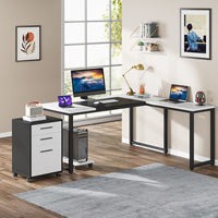 Bureaux de bureau minimalistes avec armoire à dossiers mobile, bureaux, table de bureau avec armoire à dossiers verticale à 3 tiroirs