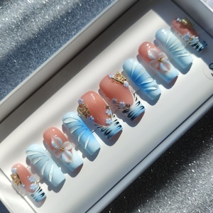Nouveau Accessoire de Mode Long Gel Acrylique <span class=keywords><strong>Press</strong></span>-<span class=keywords><strong>on</strong></span> <span class=keywords><strong>Nails</strong></span> pour Femmes Prix Bas avec Stiletto Butterfly Pattern <span class=keywords><strong>Les</strong></span> Faux Cils Et Ongle - Product Image 3