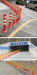 قاعدة مطاطية من البولي إيثيلين عاكس القطب حاجز السلامة المرورية دليل بعد المرور موجه تحذير آخر مع الياقات العاكسة - Product Image 6