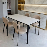 Ensemble de table et chaises de restaurant en gros, mobilier de jardin moderne, table et chaises de salle à manger en métal pour hôtel TC0249
