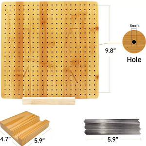 Planche à crocheter en bambou avec chevilles pour projets d'artisanat DIY, décoration de la maison, matériau en bois durable - Product Image 3