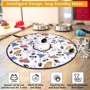 Jouet pour chat rotatif à 360 °-Combo laser et plumes rechargeable par USB avec réveil automatique - Product Image 4