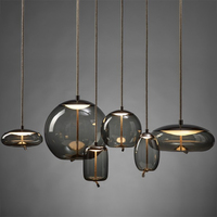 Lámpara Led de techo con pantalla de cobre para el hogar, candelabro de cristal para cocina, accesorios de iluminación, colgante de luz nórdica moderna