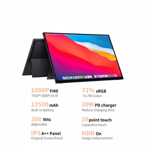 Nouvel écran <span class=keywords><strong>portable</strong></span> 15,6 pouces 2026 USB-C 4K IPS tout-en-un avec support en alliage d'aluminium, batterie intégrée 13500 mAh, <span class=keywords><strong>deux</strong></span> haut-parleurs et écran tactile - Product Image 3