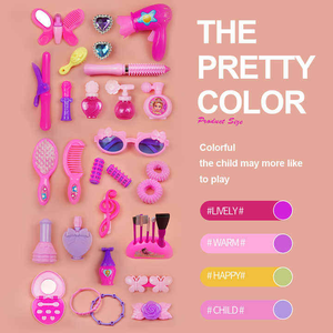 Jeu de simulation pour enfants ensemble préscolaire Simulation jouets cosmétiques fourre-tout boîte de rangement accessoires de toilettage cosmétiques pour filles - Product Image 6