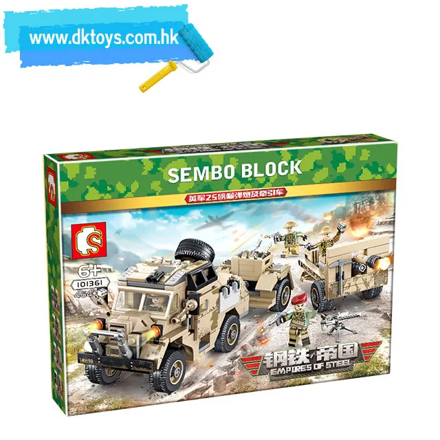 Building Block Toys Iron Empire-British 25-Pound Howitzer And Tractor Military Combat Car Toy For Kids