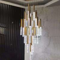 Lustre moderne de luxe PM en cristal à bulles, lampe suspendue pour appartement loft, escalier rotatif, villa, duplex