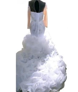 Vestido de Novia Personalizado de Manga Larga, Vestido de Novia de Dos Piezas con Cola Larga, Vestidos de Novia Africanos de Lujo con Cuentas de Cristal - Product Image 5