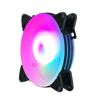 Ventilateur de refroidissement silencieux pour processeur, ventilateur de boîtier d'ordinateur, support de fixation, refroidisseur PC RGB en aluminium à roulement fluide, double anneau, LED spectre complet