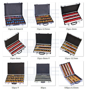 100 pièces 1/4 tige en aluminium mallette bois Cove boîte Chanfrein Flûte Droite V rainurage fraises bois <span class=keywords><strong>fraise</strong></span> - Product Image 6