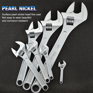 Carbon Steel Industrial Grade <strong>Large</strong> Opening Wide Jaw 10''/12''/15''/18''/24'' Nickel Coating Adjust <strong>Wrench</strong> Spanner