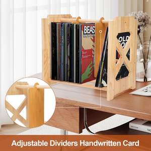 Portatradischi in legno impilabile da 80 ~ 100 LP portaoggetti per Album da 80 a LP riviste di CD classici libri cubo cremagliera cassetti organizer - Product Image 4