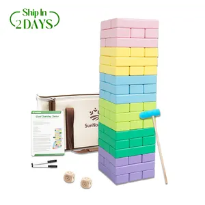 SunNordic, оптовая продажа, 54 шт. гигантская игра с кувырком в башню, гигантская деревянная игра с табло для детей, взрослых и семьи