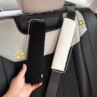 Housse de ceinture de sécurité de voiture en laine d'agneau, coussin de protection pour les épaules, coussin Velcro réglable, protection du cou, doux, pour BMW Toyota Honda