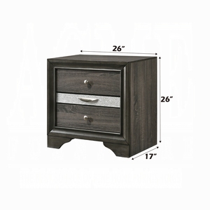 Comodino Contemporaneo con Finitura Grigia e Cassetti Portaoggetti, Mobile in Legno per Camera da Letto, 1 Pezzo - Product Image 6