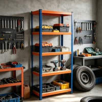 Étagère de rangement métallique robuste sans boulons, étagères en MDF réglables en hauteur, rayonnage commercial pour entrepôt