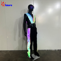 Gilet LED Cyberpunk, haut sans manches réfléchissant holographique RGB pour spectacle de scène, DJ, danseur, fête, cosplay, costume de spectacle