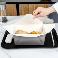 Boîte à repas en papier kraft personnalisable, acceptant la personnalisation de la taille et l'impression du logo pour les besoins d'emballage alimentaire