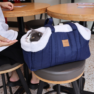 Lüks kumaş köpek taşıma çantası taşınabilir çevre dostu açık Tote küçük köpekler ve kediler için fermuar kapatma ile - Product Image 5