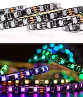 Bande LED WS2811 12V 24V SMD5050 RGB 30/60/96/m Largeur 10mm Pixels programmables Lumière flexible adressable magique