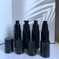 Emballage cosmétique écologique en PP noir mat, flacon de shampoing, flacon cosmétique sous vide 100 ml, flacon pompe à lotion sans air en acrylique de luxe