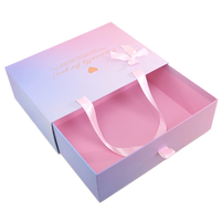Tiroir d'emballage cadeau en papier rose mignon personnalisé pour mariage boîte en carton pour faveurs de mariage bonbons d'anniversaire doux