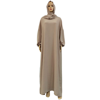 Nouveau chaud moyen-orient dubaï turquie à capuche Robe une pièce écharpe Hijab Robe Abaya glace soie crêpe femmes musulmanes prière vêtements voile