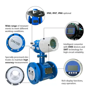 4~20mA RS485 Battery Powered Mag Electromagnetic Current Meter Full Bore Magnetic Flow Meter