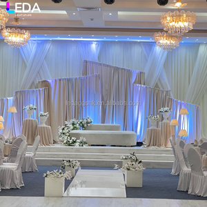LEDA Nouveau design, cadre de rideau ondulé géant en métal marron clair pour décorations de fête et événements, idéal pour les mariages - Product Image 3