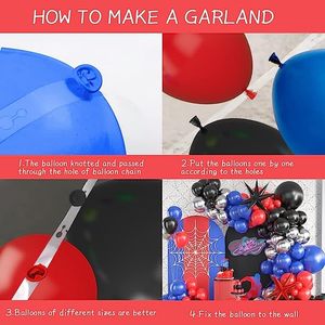 Kit d'<span class=keywords><strong>arche</strong></span> de ballons rouge, bleu et noir, kit d'<span class=keywords><strong>arche</strong></span> de ballons <span class=keywords><strong>Spiderman</strong></span>, ballons rouge, bleu et noir, décorations de fête sur le thème de <span class=keywords><strong>Spiderman</strong></span> - Product Image 3