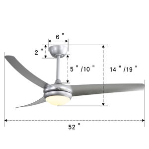 Ventilateur de plafond nordique moderne à 6 vitesses avec télécommande lumineuse Ventilateur de plafond LED silencieux pour chambre à coucher et salon à 3 pales - Product Image 6